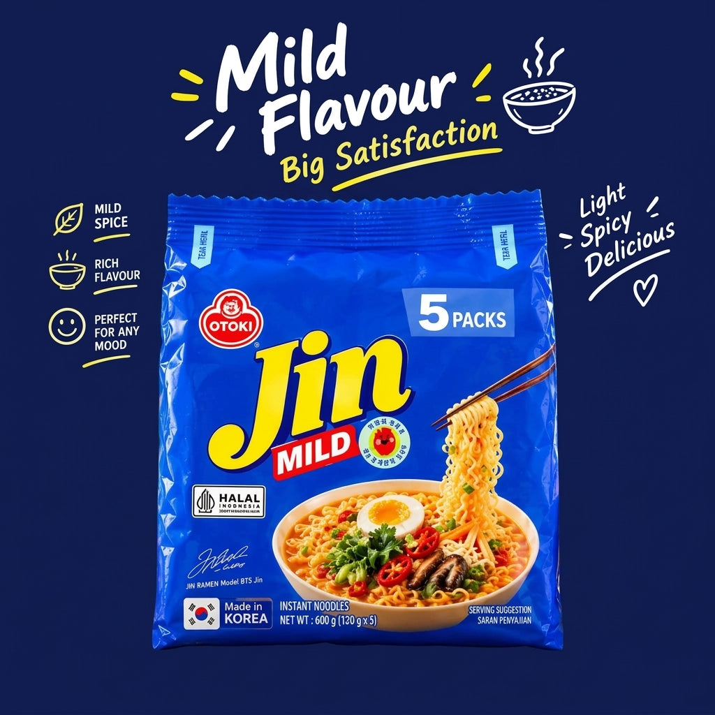OTOKI Jin Mild Ramen pack of 5, 120g each